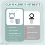 Broemba baby fruitspeen met 3 spenen en ijsblokjesvorm in blauw