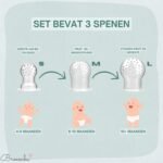 Broemba baby fruitspeen met 3 spenen en ijsblokjesvorm in blauw