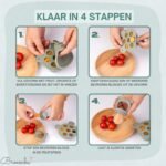Broemba baby fruitspeen met 3 spenen en ijsblokjesvorm in groen