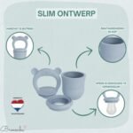 Broemba baby fruitspeen met 3 spenen in blauw
