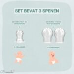 Broemba baby fruitspeen met 3 spenen en ijsblokjesvorm in beige